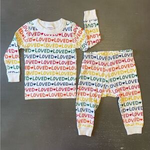 Hanna Andersson Kids Pajamas with Rainbow 'Loved' Print